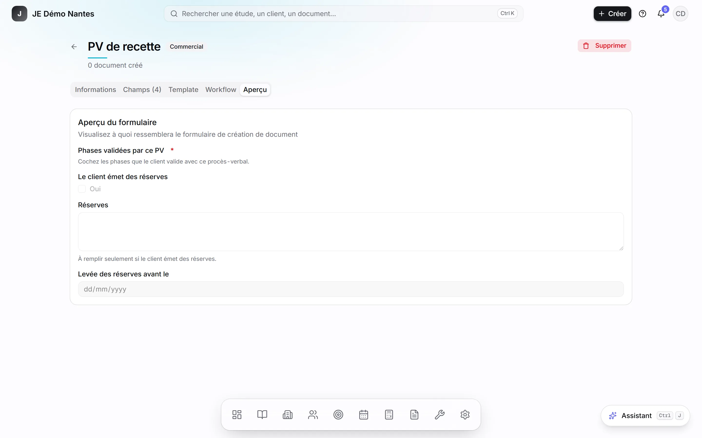 L’onglet Aperçu : le formulaire que verra le membre, en lecture seule.